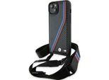 Bmw Bmhcp15S23Psvtk Custodia Rigida Per Iphone 15 / 14 / 13 Czarny/Nero M Edition Carbon Tricolor Lines & Strap