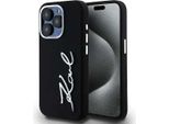 Karl Lagerfeld Klhcp15Lscmsmvk Iphone 15 Pro 6.1 Czarny/Nero Custodia Rigida In Silicone Metallo Script Logo