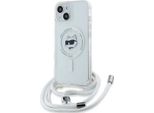 Karl Lagerfeld Klhmp14Shcchnt Custodia Rigida Per Iphone 14 / 13 / 15 6.1 Trasparente Iml Choupette Head & Cord Magsafe