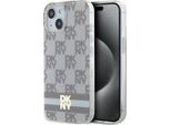 Dkny Dkhmp15Mhcptse Custodia Rigida Per Iphone 15 Plus /14 Plus 6.7 BeżOwy/Beige Iml Con Motivo Mono A Scacchi E Strisce Stampate Magsafe