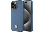 Dkny Dkhmp15Xpshrpsb Iphone 15 Pro Max6.7 Niebieski/Blu Custodia Rigida In Pelle Monogram Pattern Logo In Metallo Magsafe
