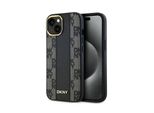 Dkny Dkhmp15Spcpvslk Custodia Rigida Per Iphone 15 / 14 / 136.1 Czarny/Nero In Pelle Con Motivo Mono A Scacchi Magsafe