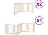 Vidaxl Cancelletto Per Cani A 8 Pezzi Con Porta Pieghevole 640 Cm In Legno Di Pioppo