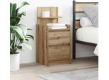 Maison Exclusive - Comodino Con 2 Cassetti In Rovere Artigianale 38X34X80 Cm