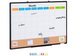 Lavagna 60X90 Cm - Lavagna Bianca In Sughero - Bacheca Memo Board Lavagna Combinata - Lavagna Multifunzionale Per Ufficio E Casa