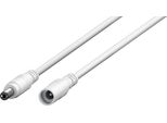 Goobay 76675 Cavo Di Prolunga Cc, 3 M, Bianco, 3 M - Con Connettore A Barile 5,5 X 2,1 Mm