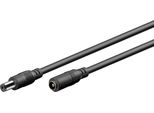 Goobay 76671 Cavo Di Prolunga Cc, 5 M, Nero, 5 M - Con Connettore A Barile 5,5 X 2,1 Mm