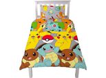 Pokemon - Biancheria Da Letto Con Stampa Ripetuta, Reversibile TC188 (Letto Matrimoniale) (Colorato)