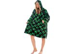 Minecraft - Felpa Con Cappuccio Per Bambini, Fodera In Sherpa, Pile, Oversize TC295 (Taglia Unica) (Verde)