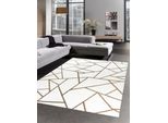 Tappeto Moderno Orientale Crema Bronzo Oro Dimensioni - 80 X 250 Cm