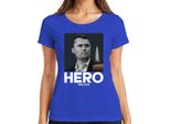 Charlie Kirk Eroe Riposa In Pace Consigliere Repubblicano Presidente Maglietta Da Donna, Blu, Xl