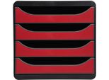 Exacompta 310718D Cassettiera Exacompta BIG-BOX, 4 Cassetti, Rosso Carminio