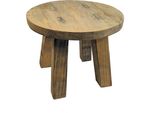 Sgabello Per Fiori In Vero Legno Rotondo Naturale - 25 X 20 Cm - Sgabello Decorativo Per Piante E Fiori In Legno