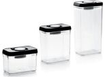 Set Di 3 Contenitori Per Alimenti Ibili-Lunch Away, Acciaio Inossidabile/Plastica, Nero/Argento