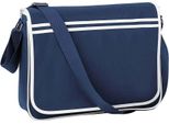 Bagbase - Borsa Messenger, Retrò PC5807 (Taglia Unica) (Blu Scuro/Bianco)