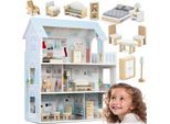 Grande Casa Delle Bambole In Legno A 3 Piani Ricokids RK-878