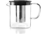 Teiera Ibili-Kristall, Acciaio Inossidabile 18/10/Vetro Borosilicato, 18,5X11X13,5 Cm, Argento/Nero