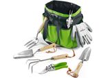 Set Di Attrezzi Da Giardino Workpro, 7 In 1 Attrezzi Da Giardino In Acciaio Inox - Manico In Legno, Inclusi.
