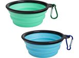 Slson Pack 2 Ciotole Per Cani, Ciotola Pieghevole Da Viaggio, Gustosa Ciotola Alpinismo Moschettone Gatti, Cani Animali Domestici, Cibo Acqua (350 Ml)