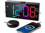 Sveglia Digitale Ad Alto Volume Per Dormire Profondamente, Display Led A 11 Colori, 5 Dimmer, 2 Allarmi Giorno/Notte, Volume, Snooze, Tipo C & Usb