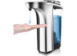 Distributore Automatico Di Sapone, 500 Ml, Senza Contatto 5 Valori Regolabili, Sensore Di Erogazione Bagno Cucina (Argento)