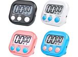 Set 4 Timer Da Cucina Digitale, Cronometro Magnetico Pieghevole, Piccolo Timer Per Bambini Grande Display Lcd Cucina, Scuola, Sport, Palestra
