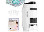 Microscopio Tascabile Uscamel Per Bambini Adulti - Mini Microscopio 60 X 135X, Portatile A 5 Vetrini, Perfetto Per Osservazioni Microbiologiche