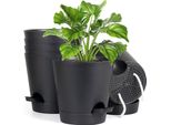 6 Confezioni Di Vasi Da Fiori, Autoinnaffianti, Sistema Di Alimentazione Idrica Per Vasi Da 15,2 Cm, Fioriera Ad Albero, Set Di Vasi, Ideale Per Giardini Da Balcone Interni, Nero