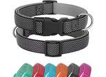 Didog Collare Riflettente Per Cani Fibbia Collare Regolabile In Morbido Neoprene Imbottito In Nylon Per Cani Di Piccola Media Taglia, Nero, L