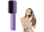Mini Piastra Per Capelli Corti, Ricci, Lisci 2 In 1, Piastra Per Capelli Portatile Senza Fili, Spazzola Elettrica 3 Impostazioni Di Calore Uomini Donne (Viola)