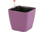 14 Cm Vasi Per Piante Quadrate Autosufficienti Per Piante Da Interno, Indicatore Di Livello Dell'acqua Per Fiori, Piante In Vaso Di Plastica (Viola)