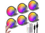 Batteria Spot Rgb Led Ricaricabile Usb, Illuminazione Vetrina Nera Senza Fili Con Telecomando, Luce Magnetica Sotto L'unità,