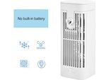 Raffreddatore D'aria Portatile, Mini Condizionatore Estivo, Ventilatore Usb A 3 Velocità Per Scrivania, Ufficio, Bianco (Senza Batteria)