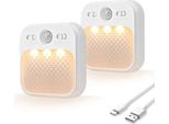Luce Notturna Con Rilevatore Di Movimento Ricaricabile, Illuminazione Soffusa Delle Scale Led 3 Modalità Di Sensore, Colori Di Luce Luminosità Dimmerabile Lampada Da Notte Per