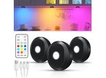 Willed Batteria Ricaricabile Usb Led Spots Con Telecomando, Illuminazione Del Gabinetto Di Visualizzazione Rgb Senza Fili, Illuminazione Sotto Il Gabinetto, Luce Magnetica, Indiretto