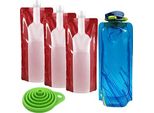 Confezione Da 5 Sacchetti Pieghevoli Per Vino, Sacchetti Portatili Per Bevande, Bottiglie D'acqua In Plastica Da Portare Via (750 Ml), Sacchetti (700 Ml) Vino, Alcolici, Bevande, In Viaggio