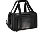 Borsa Da Trasporto Per Gatti/Cani, Cassa Per Cani, Pieghevole Portatile, Cassa Da Trasporto Da 5 Kg Per Cani Di Media Taglia, Gatti (M, Nero) L 43 X L 28 H Cm