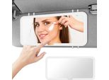 Adiwo Specchio Cosmetico Per Auto, Visiera Parasole A Led Con Luminosità Regolabile In 3 Modalità, Specchio Universale Portatile Ricaricabile