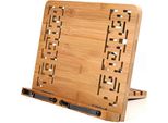 Lawei Supporto Per Libro Bamboo Supporto Regolabile Per Libri A 2 Pagine Supporto Per Libri Di Cucina Ricette Ipad Tablet Spartiti - 20 X 28 1 Cm
