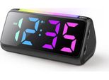 Netzu Sveglia Digitale, Bambini Digitale Con Luce, Display Led Colorato, Dimmer Luminosità 0-100%, 2 Allarmi, Snooze, Volume 3 Allarmi, Usb