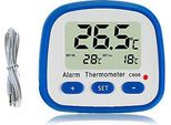 Termometro Con Frigo Congelatore Digitale Con Binario Magnetico Termometro Da Frigo A Lettura Facilitata Display A Led Allarme Temperatura Hi Lo Grigio