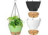 Lanterne Cesto Appeso, Set 3 Diametro 25 Cm Vaso Da Fiori, Cesto In Plastica Per Esterni -Salvadanai -Decorazione Giardino, Balcone, Soggiorno (3 Colori)