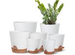 Vasi Autoinnaffianti 7 Pz/Set Vasi Per Piante Da Interno, Piante Grasse/Vasi Per Piante Cactus Con Foro Di Drenaggio E Serbatoio
