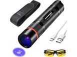 Darkbeam Uv Torcia Luce Nera Ricaricabile, Ultravioletta 365 Nm Led -Lampada Per Legno, Torce Mini Blackligh