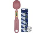 Bilancia Digitale A Cucchiaio, Misurino Fine Da 0,1 G, Display Lcd A Scala Rimovibile -Cibo Per Cani, Spezie Cibo (Rosa)