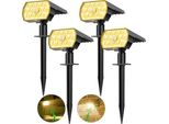 Luci Solari Da Esterno Con Sensore Di Movimento, Faretto Da Giardino, 3 Modalità, Luci Da Giardino, 3000 K Bianco Caldo IP65 Impermeabile Led Da Esterno, W
