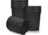 Vaso Da Fiori, 11 Cm, 5 Vasi In Plastica Traspiranti Per Piante Da Interno Ed Esterno, Bonsai, Aloe, Erbe Aromatiche, Orchidee Altro - Nero