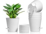 T4U 16,5 Cm In Plastica Vaso Di Fiori Sistema Di Alimentazione Dell'acqua, Set Di 6 Piani Di Auto-Irrigazione Saucer, Pianta Rotonda Indoor Balcone Giardino Piante Grasse Cactus