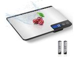 Bilancia Da Cucina Digitale, Portata 15 Kg, Acciaio Inox E Vetro Di Sicurezza, Semplice Funzione Tara, Ampio Display Lcd, Perfetta Per Cucinare, Preparazione Per