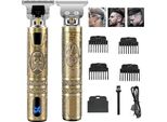 Tagliacapelli Professionale, Rasoio Impermeabile Da Uomo, Regolabarba Usb Ricaricabile T-Blade Trimmer Uomo 4 Pettini Display Led